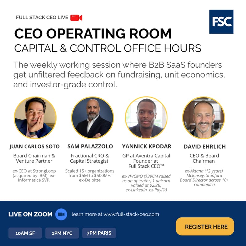 Cover Image for [Weekly] Capital & Control Office Hours | CEO Operating Room (Members Only)