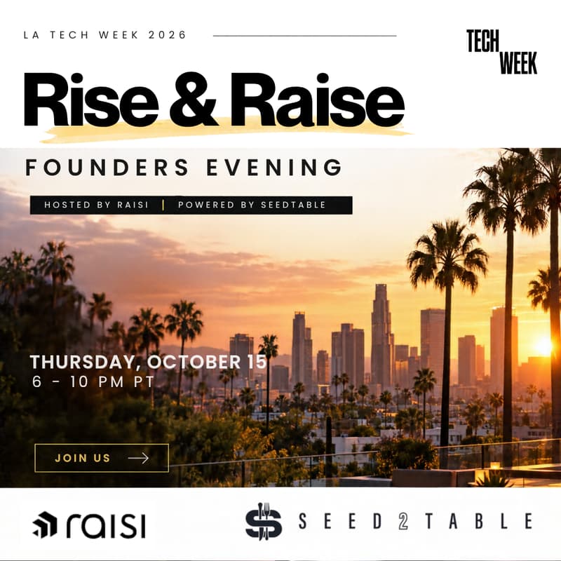 Cover Image for Rise & Raise Founders Evening with Raisi. Powered by Seed2Table
