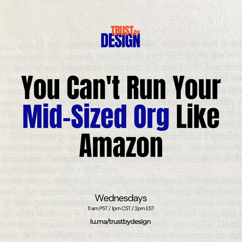 Cover Image for You Can't Run Your Mid-Sized Organization Like Amazon - - Weekly Downloads with Rob & Aparna