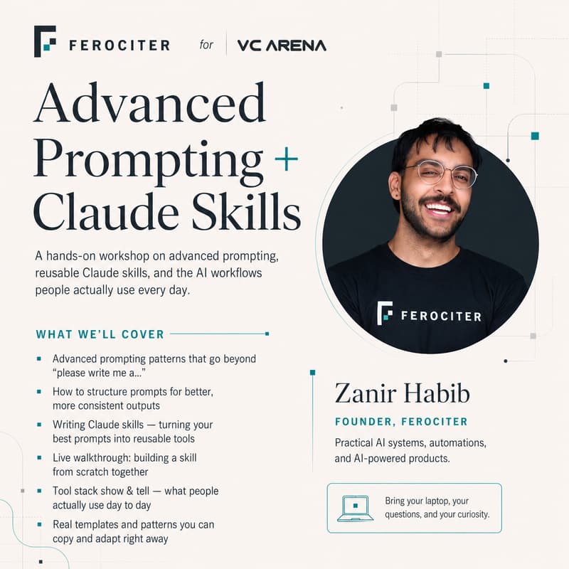 Cover Image for VCArena Lunch and Learn: Advanced Prompting + Claude Skills