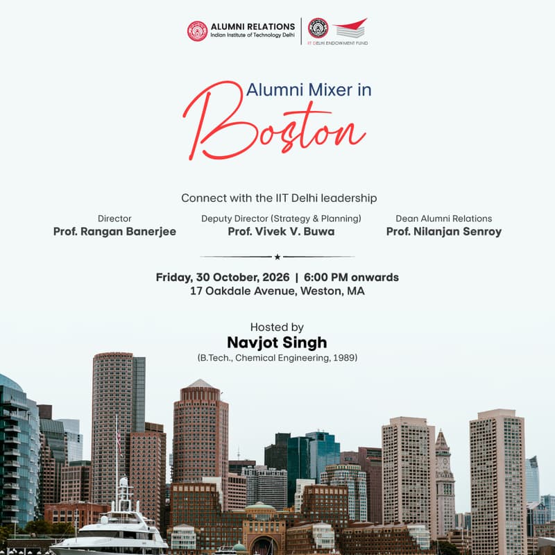 Cover Image for IIT Delhi Alumni Mixer: BOSTON