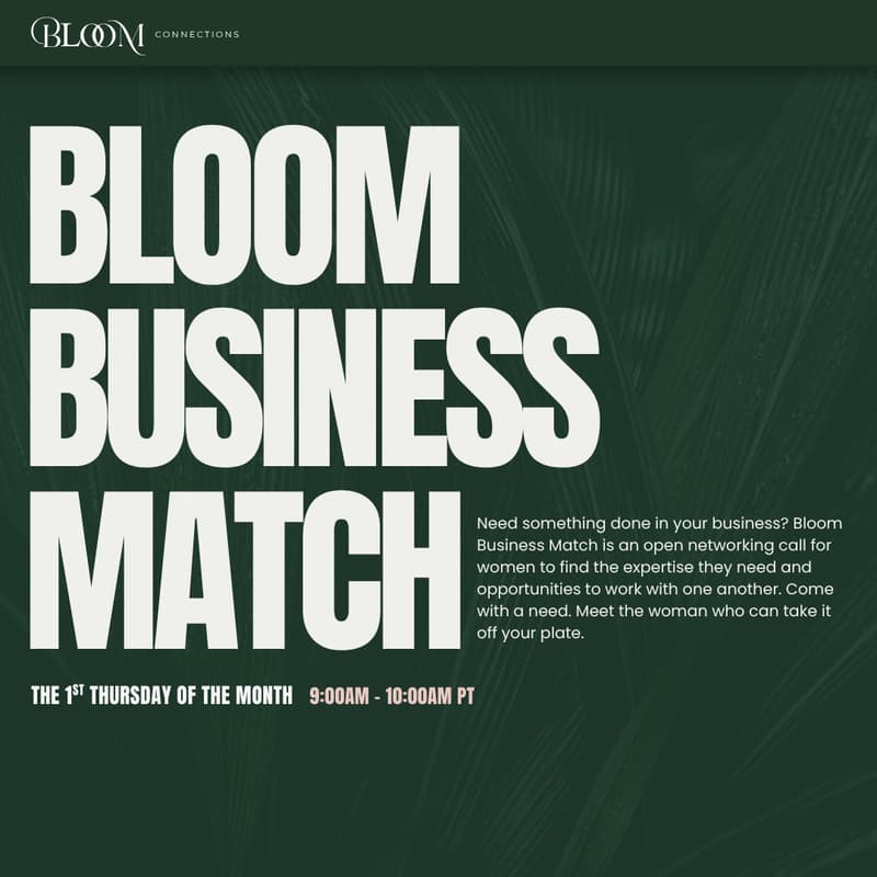 Cover Image for Bloom Business Match.