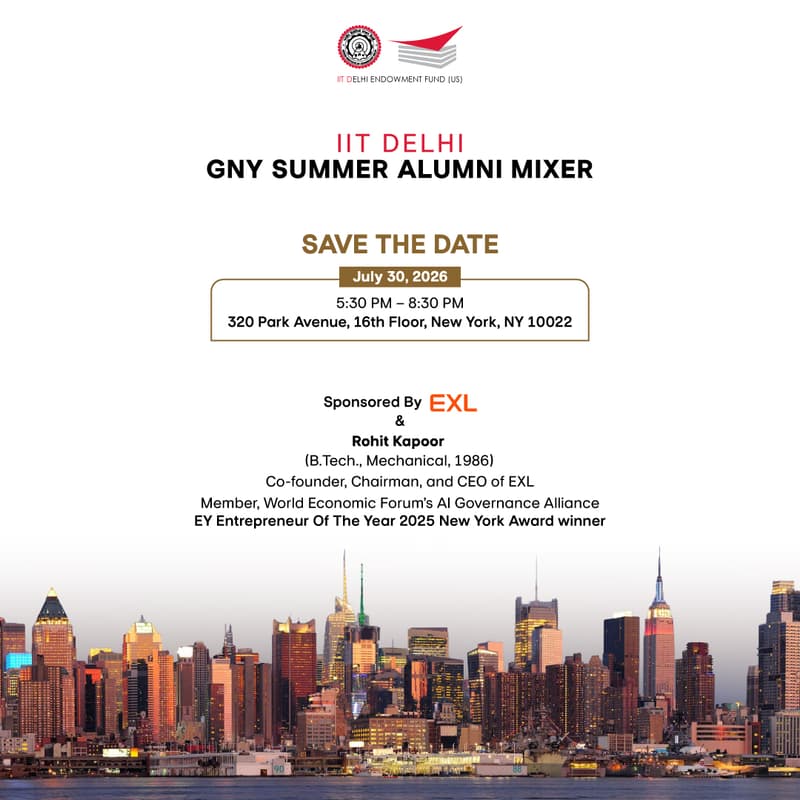 Cover Image for IIT Delhi GNY Summer Alumni Mixer