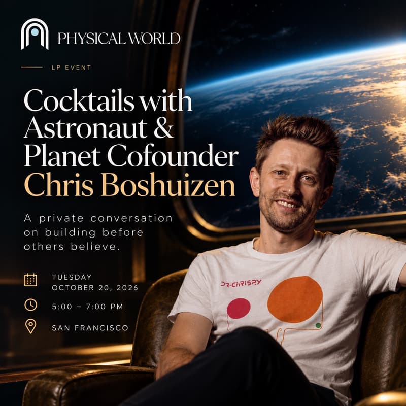 Cover Image for Private LP Cocktails with Astronaut & Planet Cofounder Chris Boshuizen