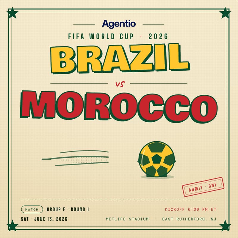 Cover Image for Bucket List ✅ with Agentio: World Cup Suite for Brazil v Morocco @ Met Life