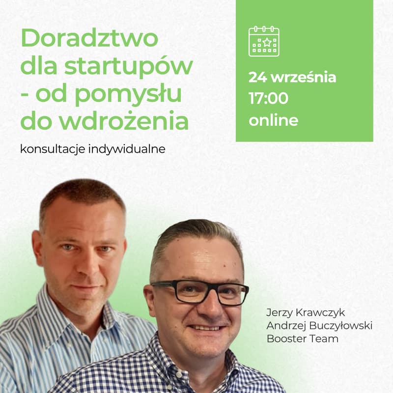 Cover Image for Doradztwo dla start-upów. Od pomysłu do wdrożenia - konsultacje indywidualne on-line.