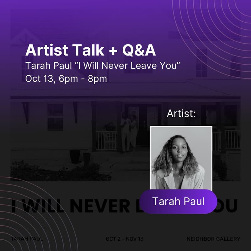Cover Image for In Conversation: Tarah Paul Artist Talk + Q&A