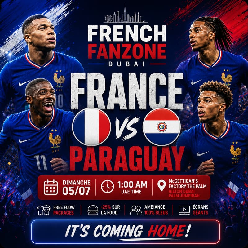 Cover Image for FRANCE VS PARAGUAY BY FRENCH FANZONE DUBAI