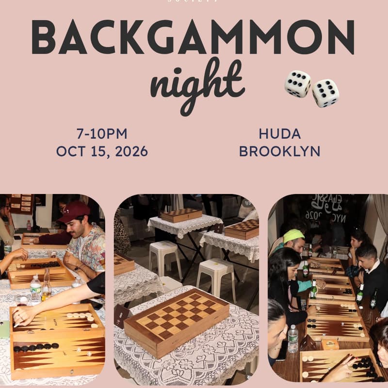 Cover Image for Backgammon Night at Huda (Williamsburg)