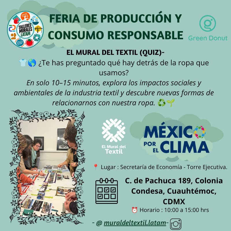 Cover Image for Feria de Producción y Consumo Responsable: Evento Paralelo exposición del Mural del Textil Quiz y Desafío Textil