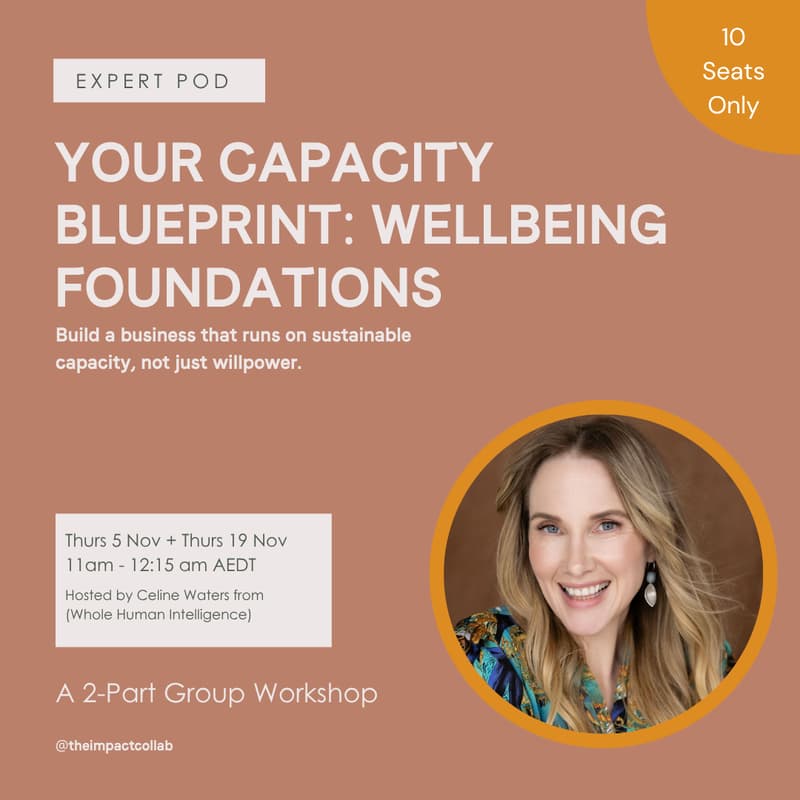 Cover Image for Your Capacity Blueprint: Wellbeing Foundations Expert Pod — with Celine Waters from Whole Human Intelligence