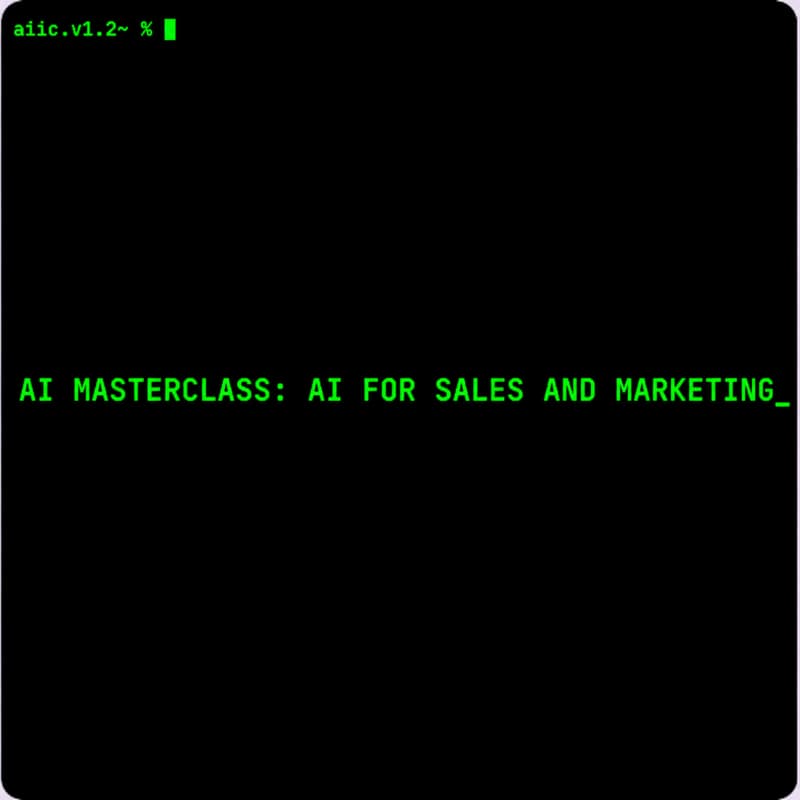 Cover Image for πMASTERCLASS: AI for Sales & Marketing That Actually Works