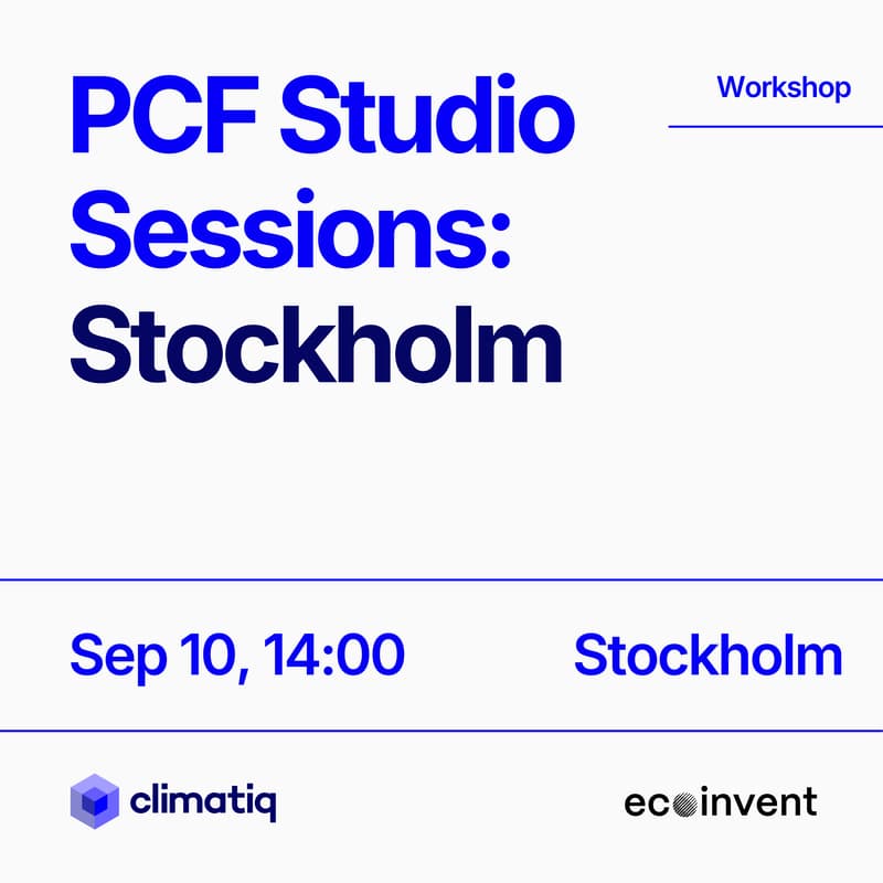 Cover Image for Stockholm | PCF Studio Sessions: Climatiq x ecoinvent (14:00)
