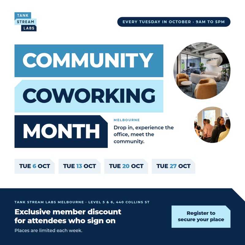 Cover Image for Community CoWorking Month at TSL Melbourne
