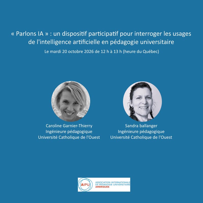 Cover Image for « Parlons IA » : un dispositif participatif pour interroger les usages de l'intelligence artificielle en pédagogie universitaire