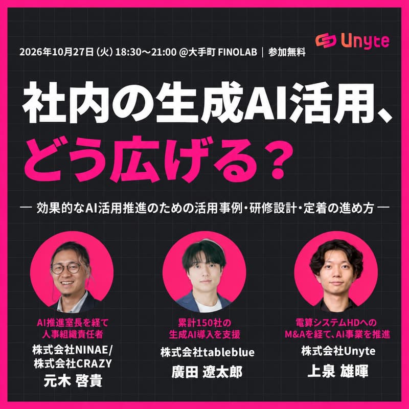 Cover Image for 社内の生成AI活用、どう広げる？ ― 効果的なAI活用推進のための活用事例・研修設計・定着の進め方 ―