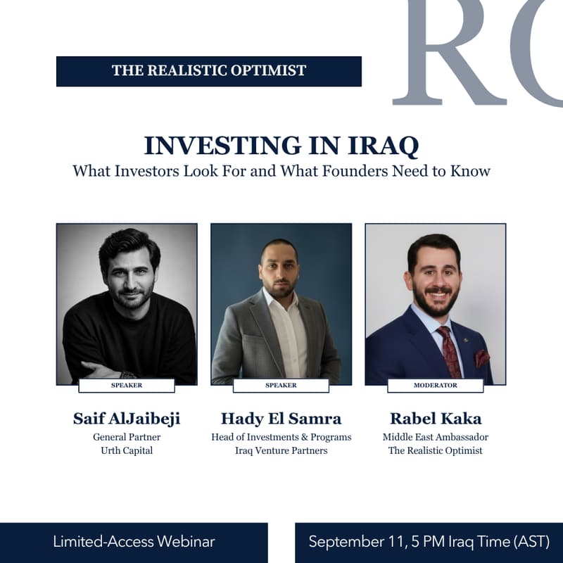 Webinar to Explore What Investors Look for in Iraqi Startups