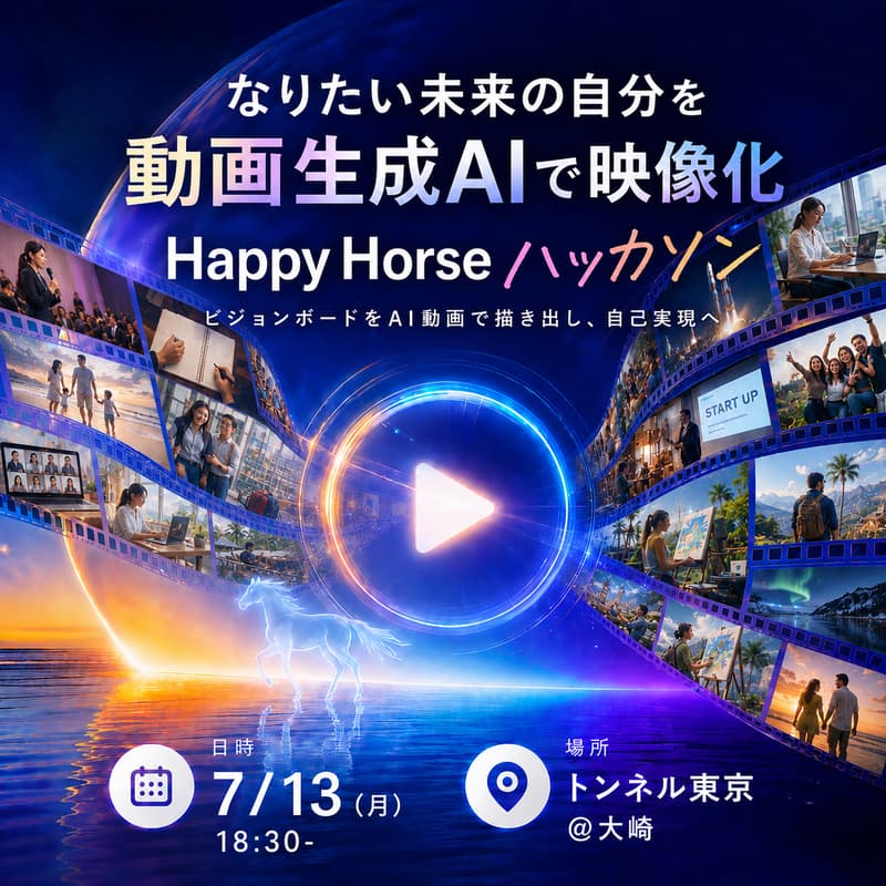Cover Image for 世界最先端!! 動画生成AIで未来の自分を映像化15秒CM作成｜HappyHorseハッカソン