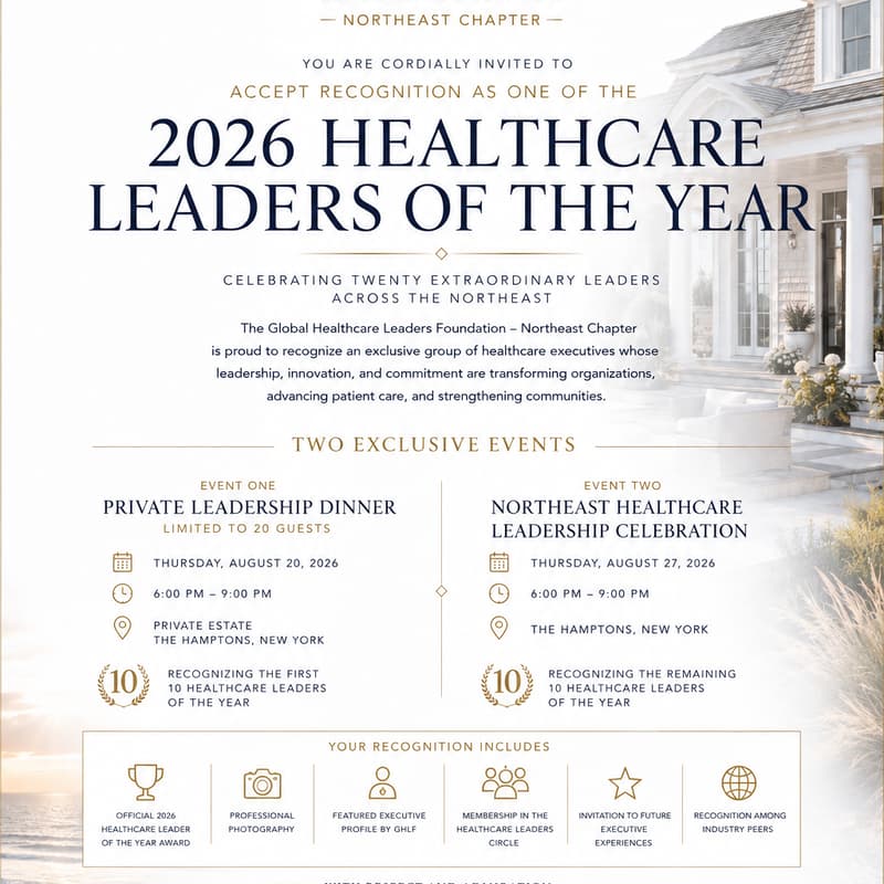 Cover Image for 2026 Global Healthcare Leaders Foundation | Top Healthcare Leaders Award