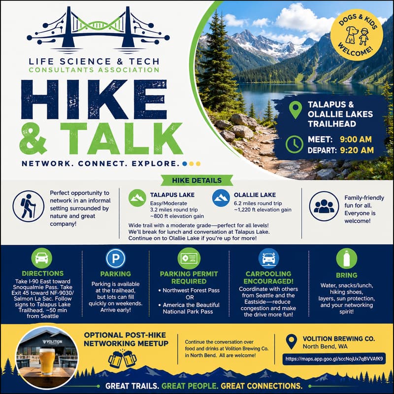 Cover Image for Life Science & Tech Consultants Association (LSTCA) – Hike & Talk Networking Event