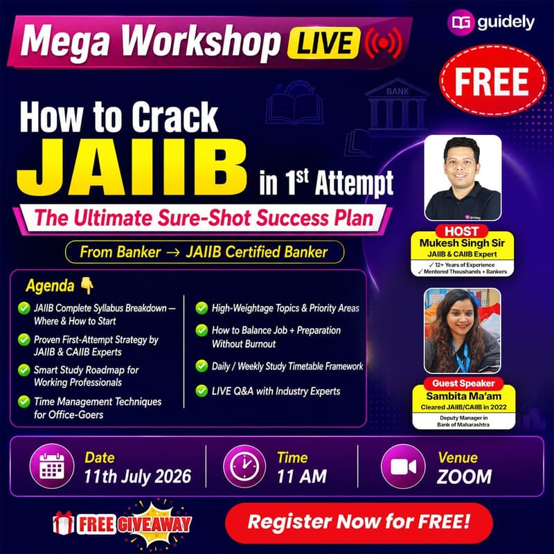 Cover Image for Mega Workshop LIVE: How to Crack JAIIB in 1st Attempt