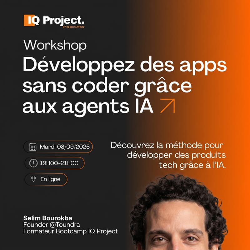 Cover Image for Développe ton app sans coder grâce à l'IA — Workshop 2h