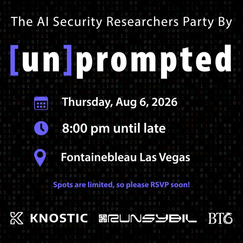 Cover Image for AI Security Researchers Party: [un]prompted at Black Hat