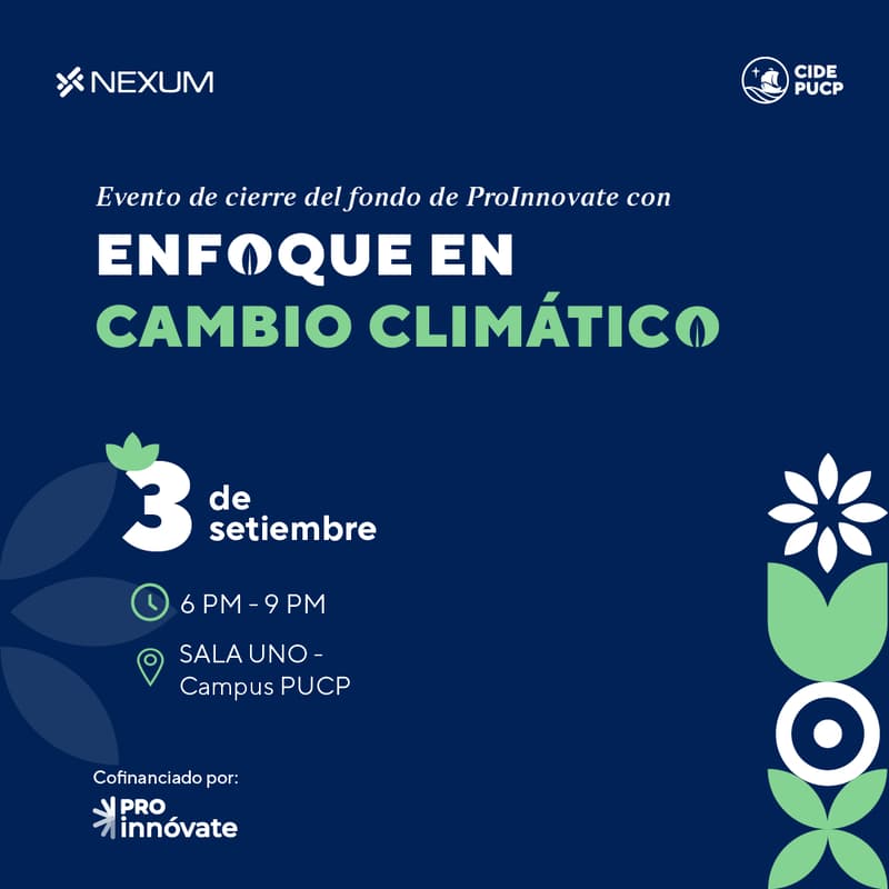 Cover Image for FORTALECIENDO LA INCUBADORA NEXUM - PUCP CON ENFOQUE EN CAMBIO CLIMATICO