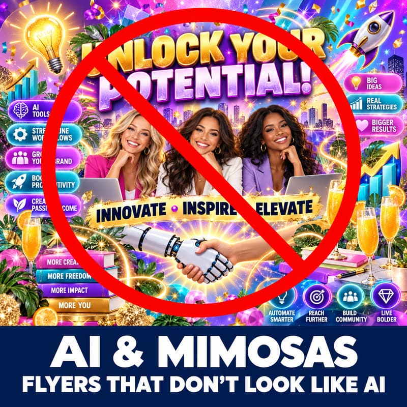 Cover Image for AI & Mimosas: Flyers That Don't Look Like AI
