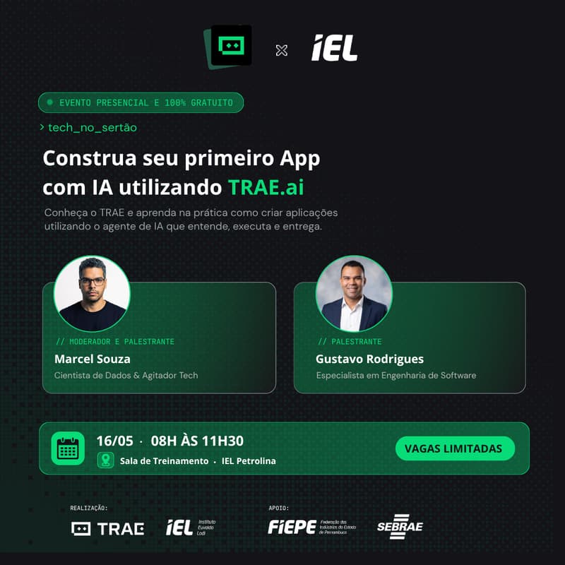 Cover Image for Tech no Sertão: Construa seu primeiro App com IA utilizando TRAE.ai