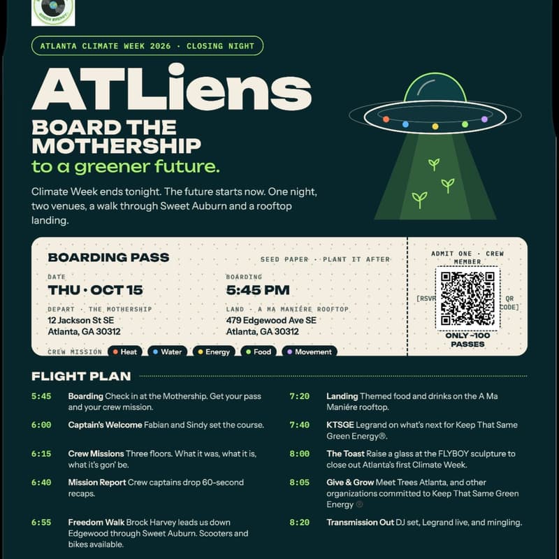 Cover Image for ATLiens Board The Mothership to a Greener Future