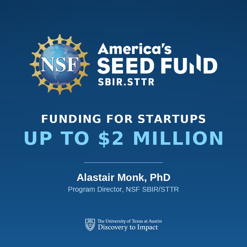 Cover Image for America's Seed Fund: NSF SBIR/STTR Info Session with Alastair Monk