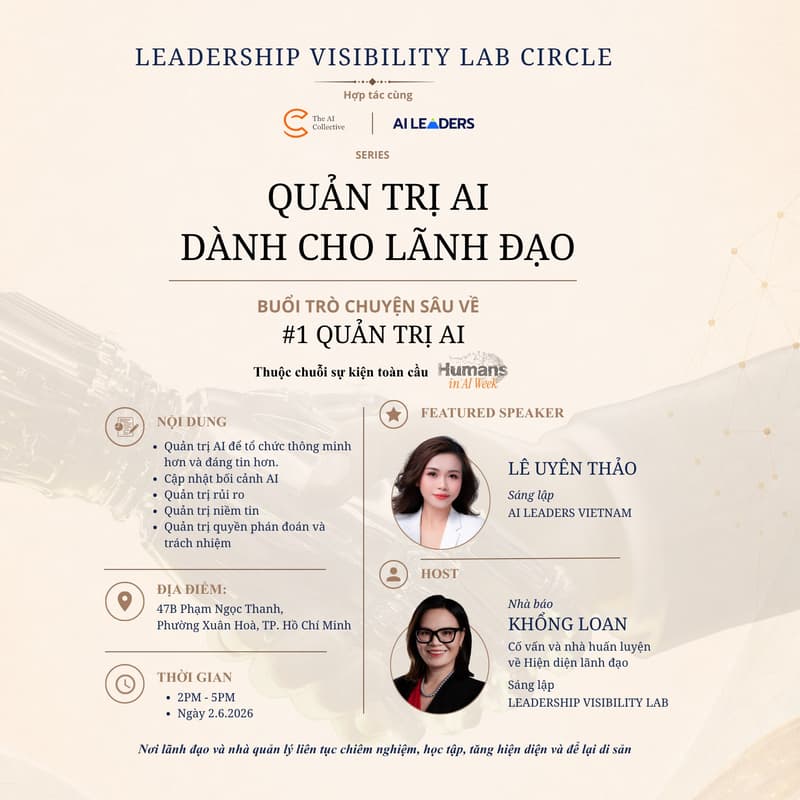 Cover Image for The AI Collective HCM - Human in AI Week: LEADERSHIP VISIBILITY LAB CIRCLE - #1 QUẢN TRỊ AI DÀNH CHO LÃNH ĐẠO