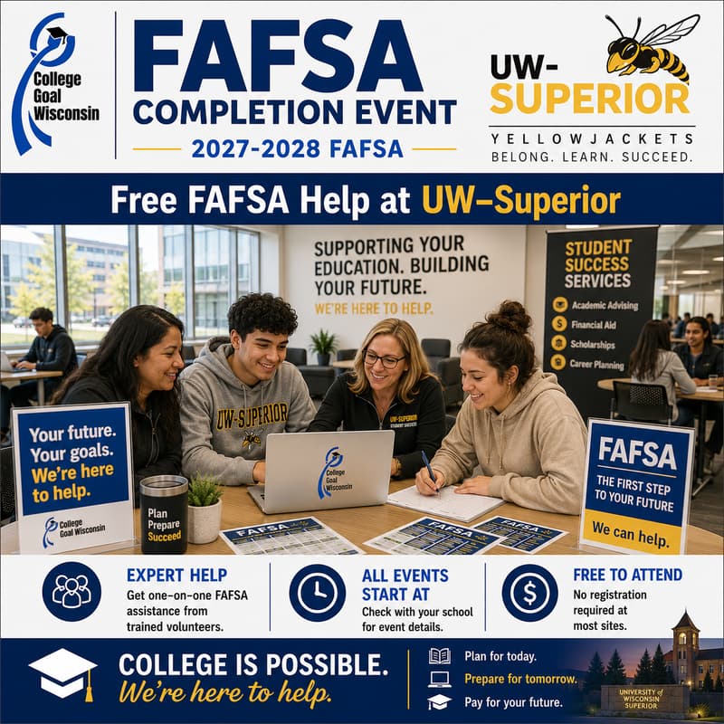 Cover Image for College Goal Wisconsin — Free FAFSA Help at UW–Superior