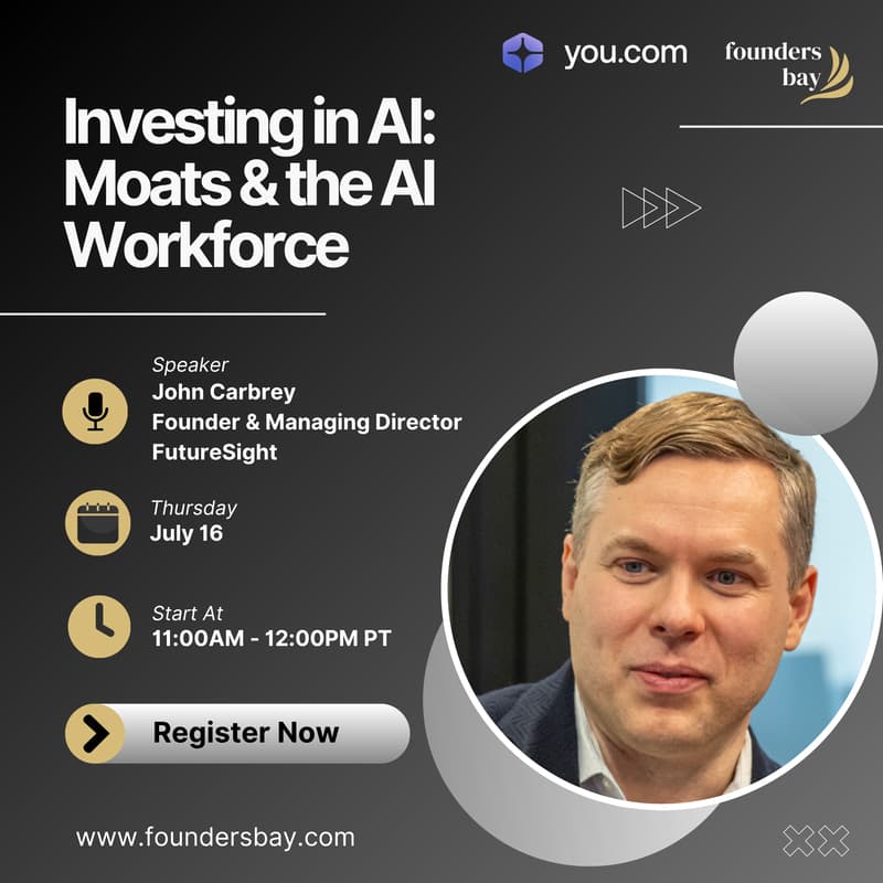 Cover Image for Founders Bay Virtual Workshop: Investing in AI: Moats & the AI Workforce