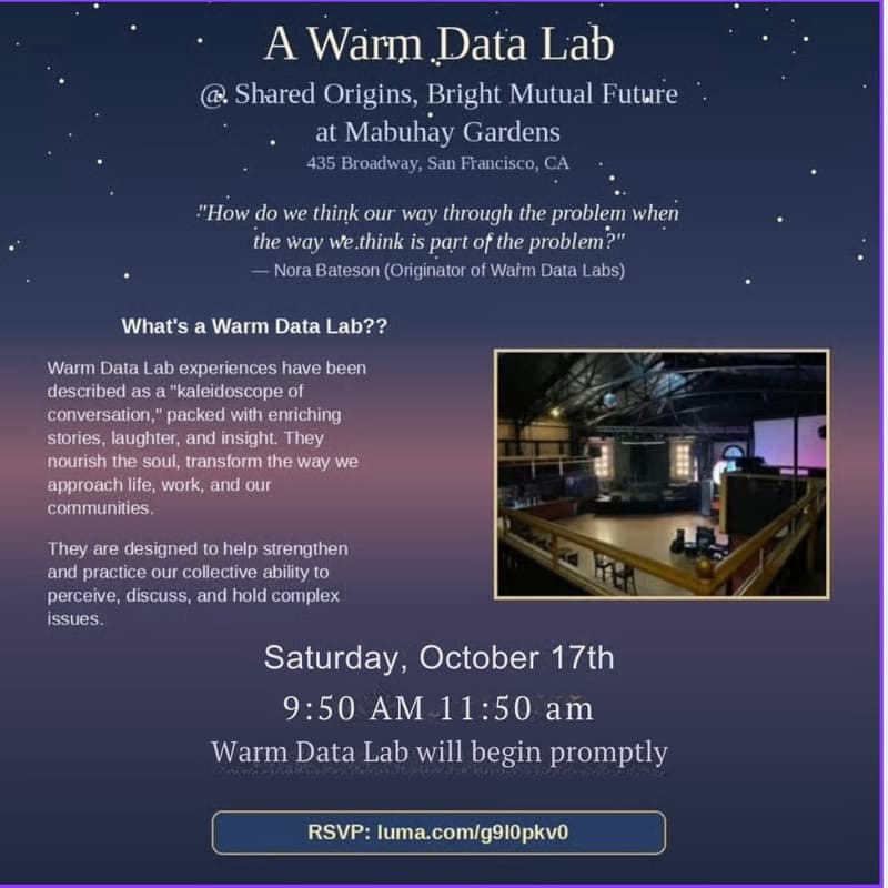 Cover Image for A Warm Data Lab @ Shared Origins, Bright Mutual Future at Mabuhay Gardens