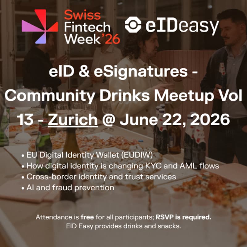 Cover Image for eID & eSignatures - Community Drinks Meetup Vol 13 - Zurich @ June 22, 2026