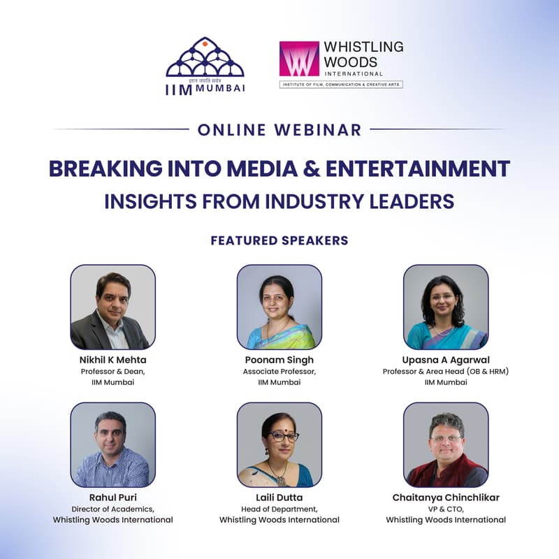 Cover Image for IIM Mumbai ร Whistling Woods International - Webinar