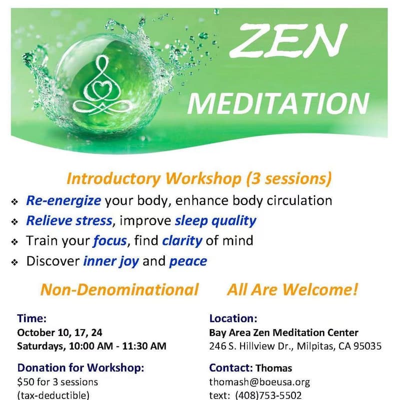 Cover Image for 3-Session Introductory Zen Meditation Workshop