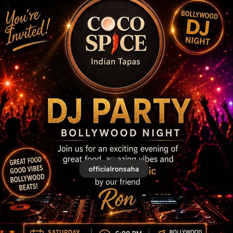 Cover Image for 🌟 BOLLYWOOD NIGHT AT COCO SPICE! 🌟