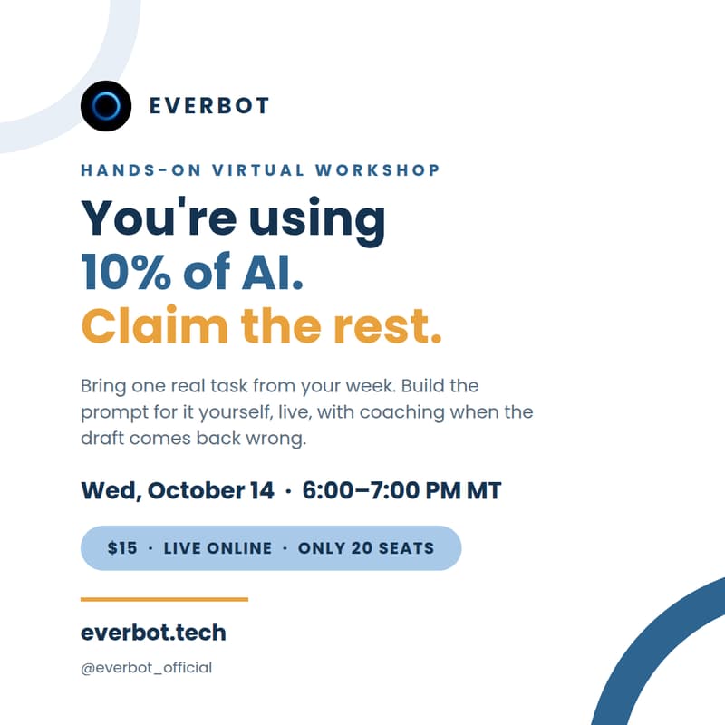 Cover Image for You're Only Using 10% of AI: The Hands-On Prompting Workshop