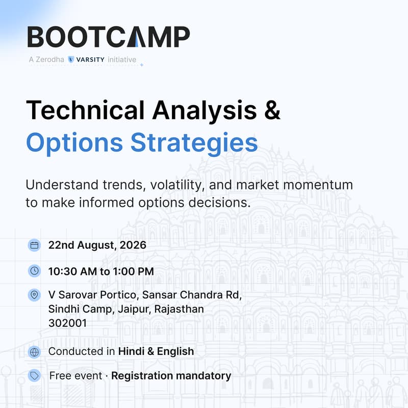 Cover Image for Technical Analysis & Options Strategies | Zerodha Bootcamp | Jaipur Edition