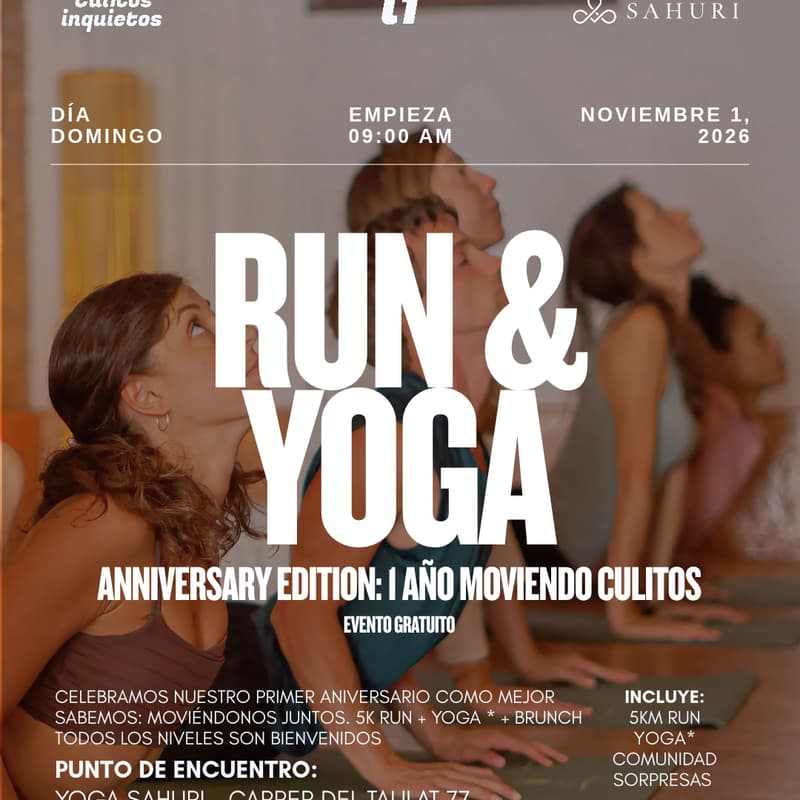 Cover Image for 1er Aniversario Culitos Inquietos 🎂 | 5K Run + Yoga