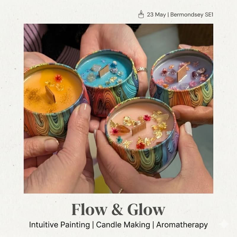 Cover Image for Flow & Glow: Intuitive Painting & Candle Making Experience in Bermondsey