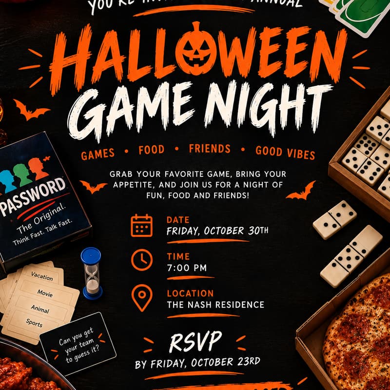 Cover Image for 3rd Annual Nash Halloween Game Night