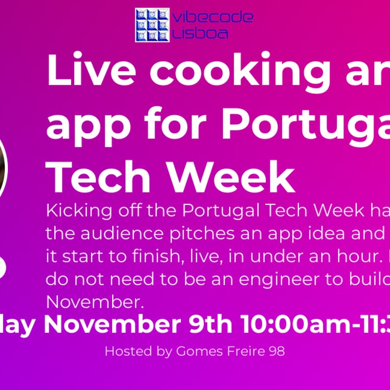 Cover Image for Live cooking an app for Portugal Tech Week