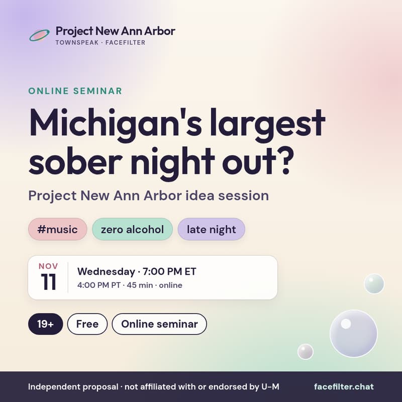 Cover Image for Michigan's Largest Sober Night Out? Project New Ann Arbor Idea Session