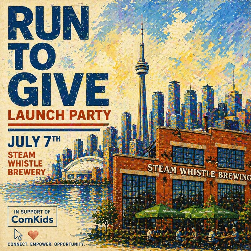 Cover Image for Run to Give Toronto Launch Party in Support of ComKids