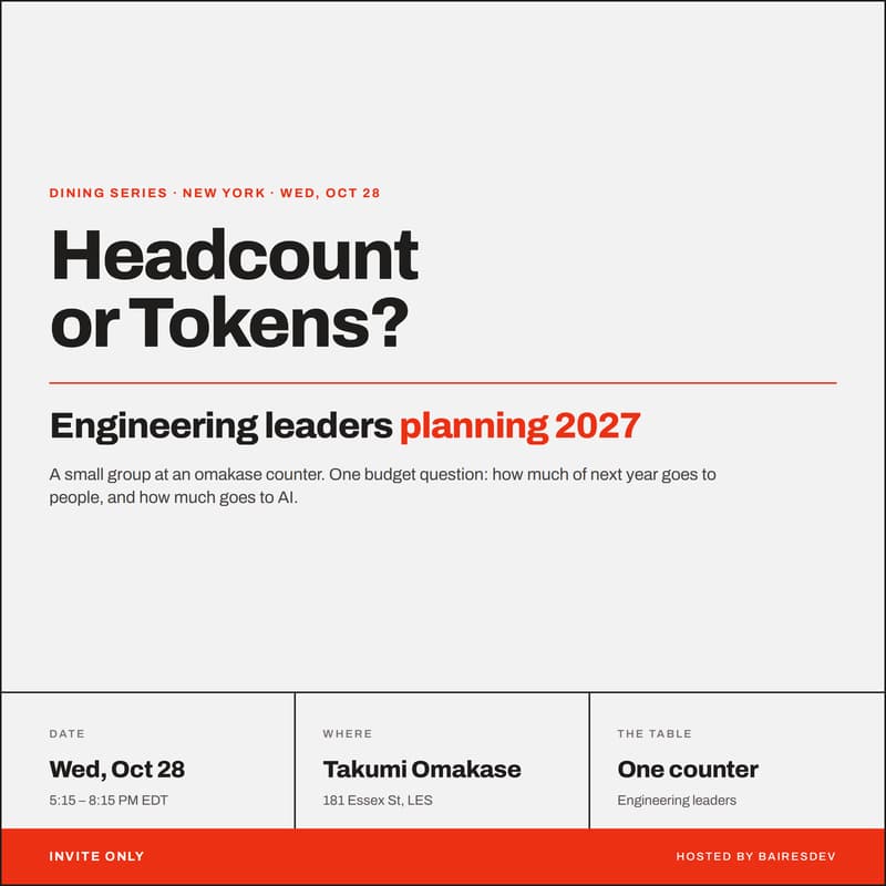 Cover Image for Tech Leaders Fine Dining Series: An Omakase for Engineering Leaders Planning 2027
