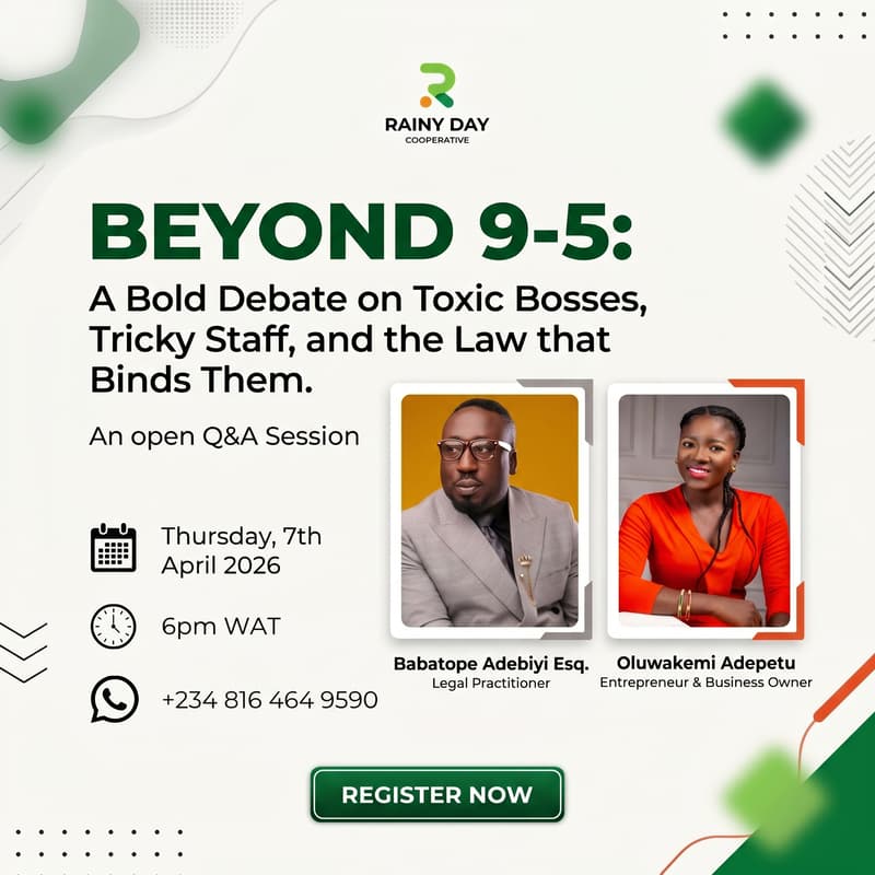 Cover Image for BEYOND 9-5: A Bold Debate on Toxic Bosses, Tricky Staff, and the Law that Binds Them.